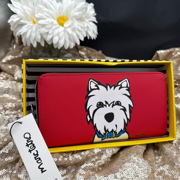 Marc Tetro Red Wallet with Westie Design - Picture 1 of 4